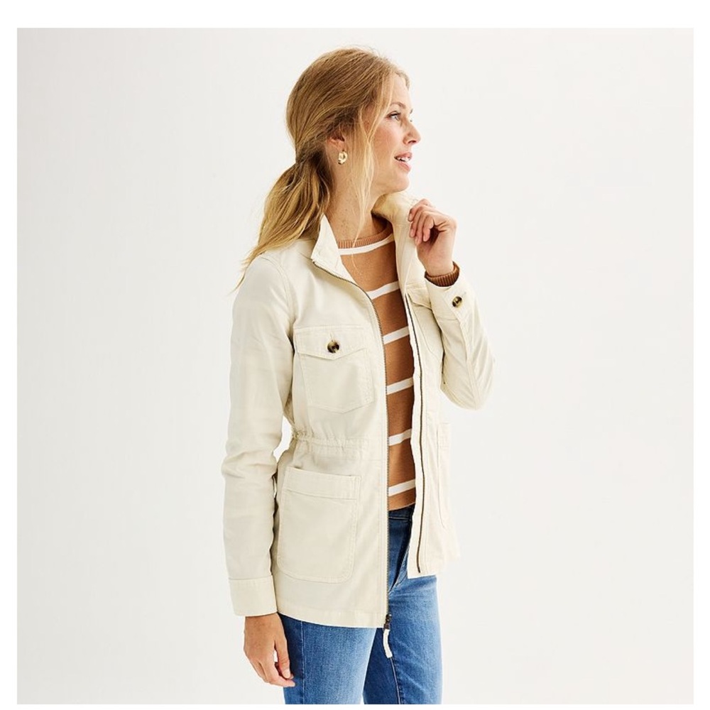Stylish Women's Cream Utility Jacket